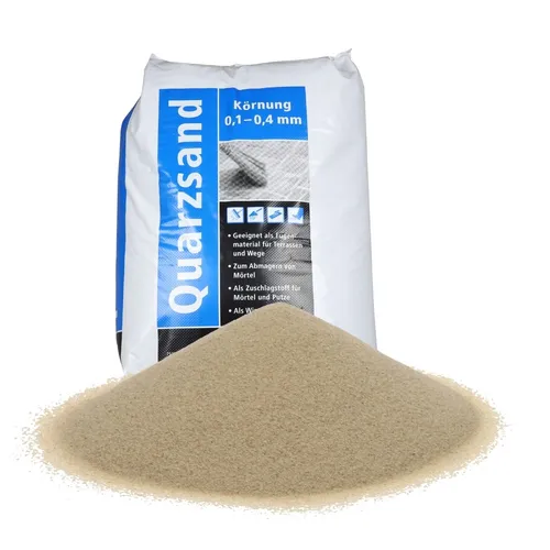 Quarzsand Feuergetrocknet 25 Kg 0 ,1-0,4mm Sand Fugensand Strahlsand Buddelsand