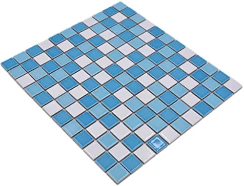 Mosaik Fliese Keramik blau weiß glänzend für WAND BAD WC DUSCHE KÜCHE FLIESENSPIEGEL THEKENVERKLEIDUNG BADEWANNENVERKLEIDUNG Mosaikmatte Mosaikplatte