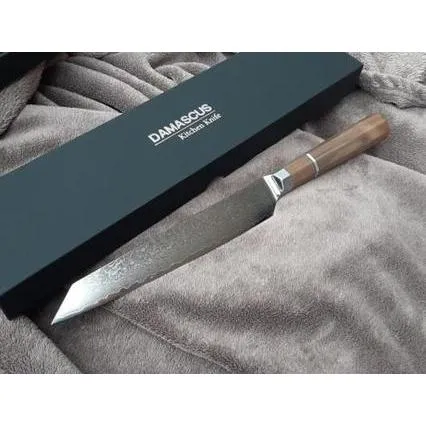 HERBERTZ Damast Fleischmesser mit Walnussgriff - 19,5 cm - Hochwertiges Küchenmesser mit 19,5 cm Klinge aus Damaststahl, eleganter Walnussholzgriff für hervorragenden Halt und modernes Design. Ideal für präzises Schneiden in der Küche.