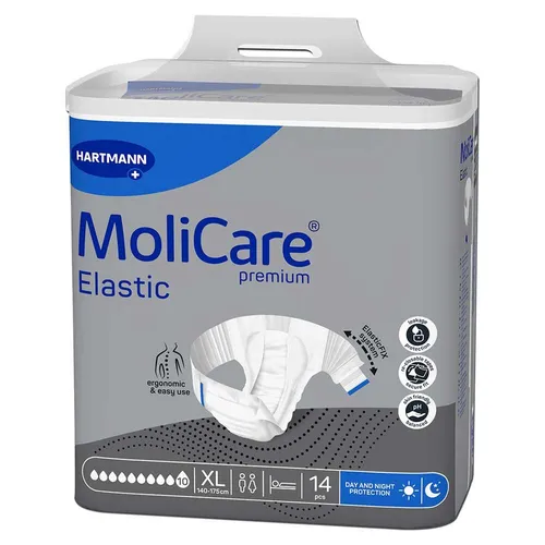 MoliCare Premium Elastic Unisex Einweg-Slip - Größe XL, 14 Stück, diskrete Anwendung für Frauen und Männer mit 10 Tropfen Schutz und seitlichem Auslaufschutz