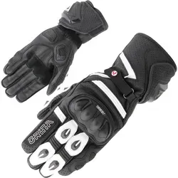 Orina Nero perforierte Motorrad Handschuhe, schwarz, Größe S - Hochwertige Motorradhandschuhe mit extrem reißfestem FireShell Kevlar und Stulpenprotektor für optimalen Schutz und Komfort beim Fahren.