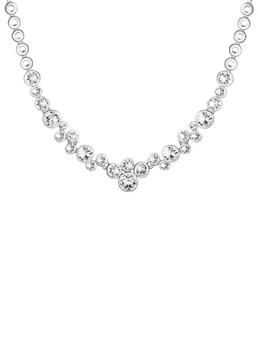 luluandjane Damen Halskette mit Kristallen - Elegante Halskette aus Metall-Legierung, verziert mit funkelnden Kristallen, ideal für besondere Anlässe oder den Alltag. Perfekt für stilbewusste Damen.