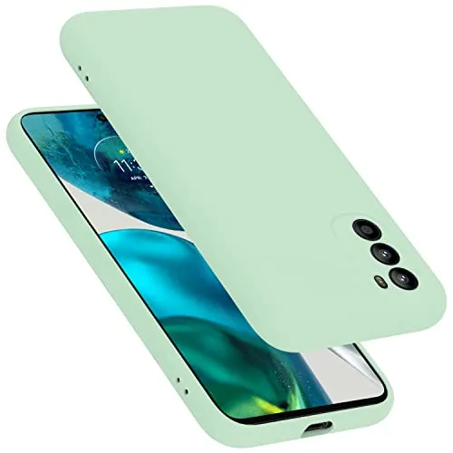 Cadorabo Hülle kompatibel mit Motorola Moto G52 4G / G82 5G Hülle Silikon Handyhülle für Moto G52 4G / G82 5G Case aus flüssigem Silikon- Kratzfeste dünne TPU Schutzhülle - Liquid HELL GRÜN