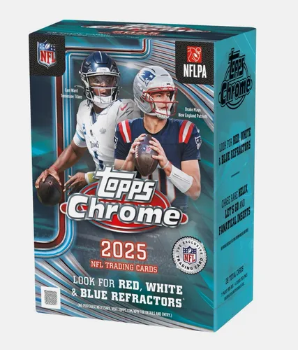 Topps Chrome Football 2025 - 1 Value Box - Erleben Sie die Topps Chrome Football 2025 Edition mit exklusiven Sammelkarten. Ideal für Sammler und Fans, die ihre Kollektion erweitern möchten.