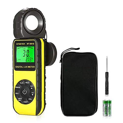 Produktbild Digital Luxmeter Lichtmessgerät, BTMETER BT-881E Belichtungsmesser 0,01~300,000 Lux/FC Light Meter mit Backlit LCD, Lichtmesser für Fotografie, Pflanzen