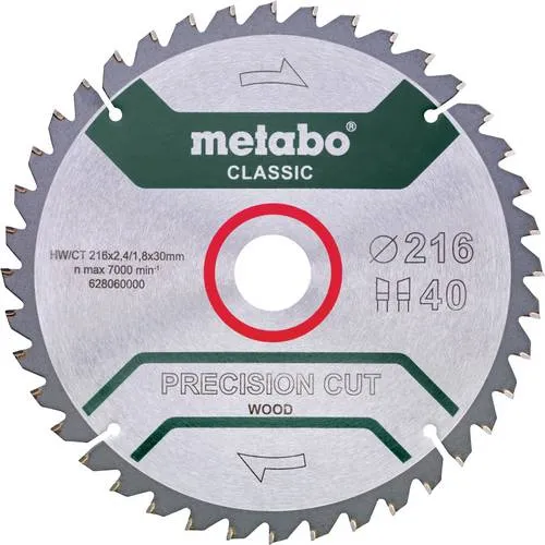Metabo Precision Cut Wood Kreissägeblatt 216 x 30 mm