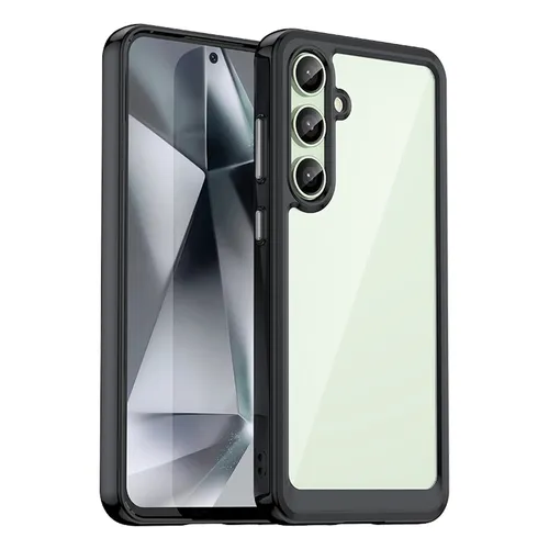 Für Samsung Galaxy S24 FE Colorful Series TPU Acryl Hybrid Schutz Hülle Schwarz