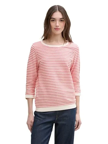 TOM TAILOR Denim Damen Sweatshirt 1039980 - Sweatshirts für Damen mit 3/4-Arm, optimale Passform und hohen Tragekomfort für einen lässigen Look.
