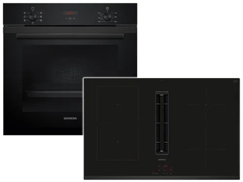 Siemens EQ227EA51Z Set Backofen Deep black inox HB213ABB3 + Induktionskochfeldabzug ED851BS16E
