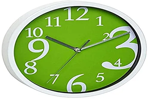 TFA Dostmann Analoge Wanduhr TFA 60.3034.04 mit geräuscharmem Uhrwerk (Grün)
