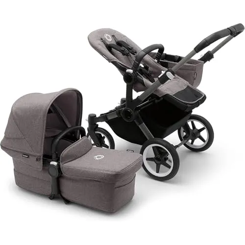 Bugaboo Donkey 5 Mono Kinderwagen - Vielseitiger Kinderwagen, umbaubar zum Doppel- oder Zwillingsmodell, mit verbesserter Manövrierfähigkeit und extra Stauraum für wachsende Familien.