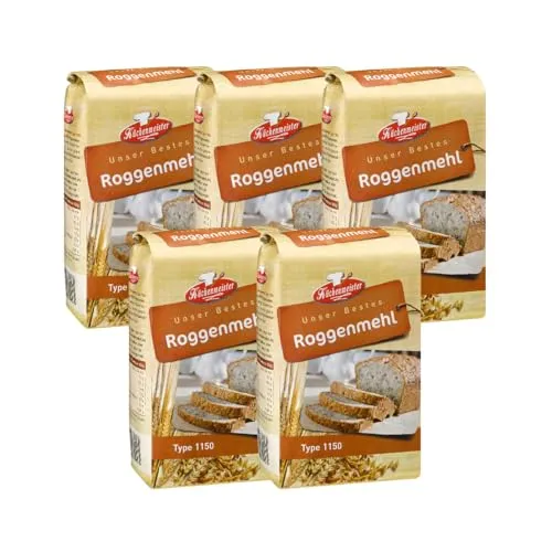 BIELMEIER KÜCHENMEISTER Mehl Roggenmehl Type 1150 5 Stück á 1kg Das hochwertige Getreide stammt von Landwirten aus der Region