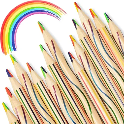 ThEast 30 Stück Regenbogenstift, 4 in 1 Regenbogen Buntstifte, Buntstifte Schule 1 Klasse, Geschenke Kindergeburtstag Mitgebsel