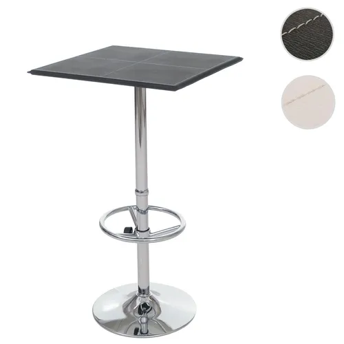 Bartisch Chicago mit Fußablage - quadratisch 110x63x63cm - Moderne Barmöbel, eleganter Bartisch mit pflegeleichter PVC-Oberfläche und höhenverstellbarer Fußablage für individuellen Komfort. Ideal für Küche, Bar oder Terrasse.