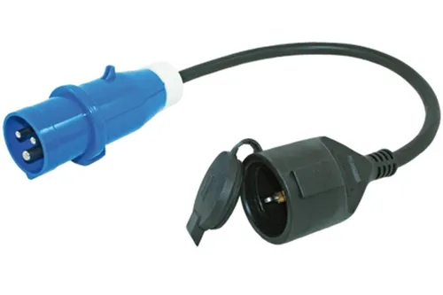 CEE Adapterkabel - Schukokupplung -> CEE-Stecker - 50 cm - 3x2,5mm²