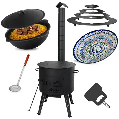 Uchag Ø40 cm Utschak 2mm Stahl mit Abzugsrohr in schwarz von 4BIG.fun