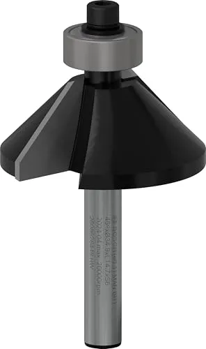 Bosch 1x PRO Fasenfräser (für Weichholz, Hartholz, Ø 34,9 mm, Professional Zubehör Handfräse, Kantenfräse)