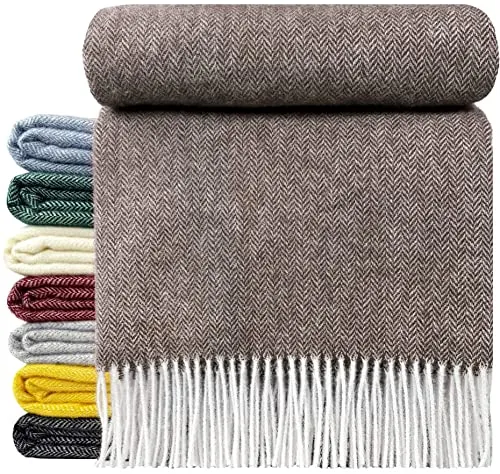 STTS International Wolldecke 100% Schurwolle in blau von STTS International