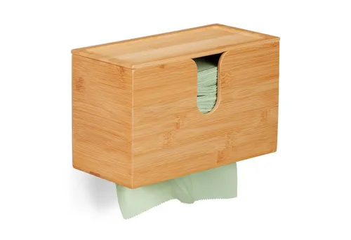relaxdays Papiertuchspender aus Bambus mit Deckel von Relaxdays