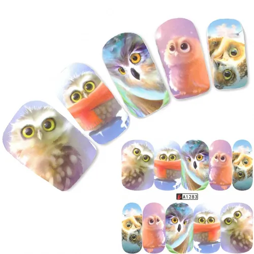 Tattoo Nail Art Eule Uhu Aufkleber Nagel Sticker Nägel Fuß Water Decal