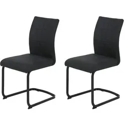 Polsterschwingstuhl 2er-Set grau