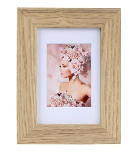 IDEAL TREND Bilderrahmen Holz Rahmen Plexi Acryl Collage Wanddeko Poster quadratisch S215: Farbe: Natur | Format: 10x15