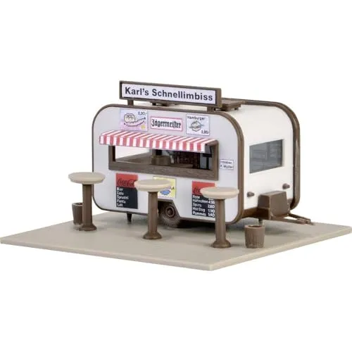 Vollmer 45135 H0 Imbiss-Stand - Modelleisenbahn-Gebäude, detailgetreu gestaltet und ideal für kreative Szenen auf Ihrer Anlage