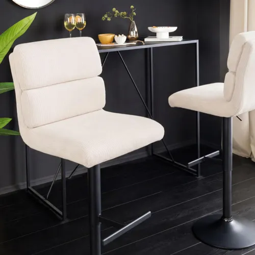 riess-ambiente Barhocker COMFORT beige/schwarz – Höhenverstellbar & Drehbar für modernen Komfort