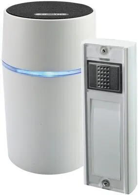 Grothe Türklingel Calima 200 - Funk Set mit 250m Reichweite, wasserdicht, 13 Melodien und LED-Blinken für optimale Sichtbarkeit