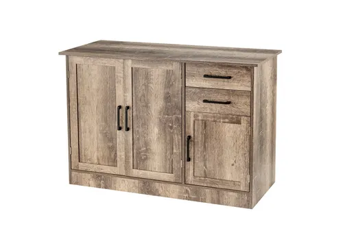 COSTWAY Küchenbuffet mit Arbeitsplatte, Schubladen & verstellbarem Regal 110cm