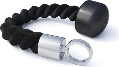 GORILLA SPORTS® Trizepsseil - Einhand, inkl. Drehgelenk, 30 cm, bis 120 kg Belastbar, Nylon, Schwarz - Trizeps Seil, Kabelzuggriff, Seilzug, Trizepstau, Bizeps Seil, Kabelzug Seil, Bizeps Tau