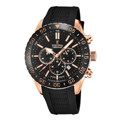 Festina Herren Analog Quarz Uhr F20516/2 mit Silikon Armband - Armbanduhren für Herren mit präzisem Quarzwerk, gehärtetem Saphirglas und 10 bar Wasserdichtigkeit – ideal für stilbewusste Männer.