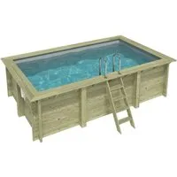 ALTANKA Holzpool Aqua 4,65x2,85 Höhe 1,24 m GRAU mit Einzubetonierendem Profil BAS7306OSPI2