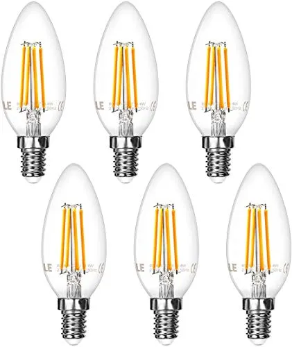 LE E14 LED Warmweiss, 4.9W 470 Lumen 2700K, 6er Pack | Glühbirne E14, ersetzt 40W Birne, 2700 Kelvin Warmweiß Vintage Glühlampe, 6er Pack, 300° Leuchtmittel, Kerzenleuchten