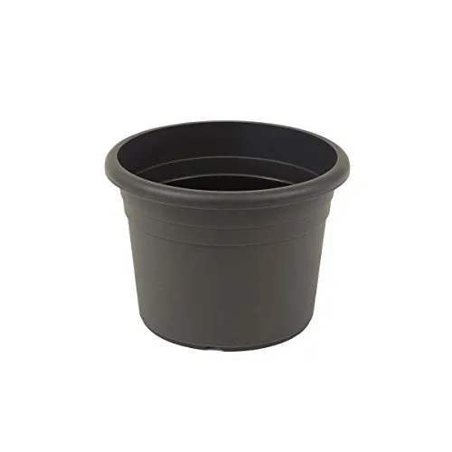 greemotion Pflanzkübel Fiona Anthrazit-Grau - Blumentopf 40cm - 22L Blumenkübel rund - Übertopf UV-beständiger Kunststoff - Pflanztopf frostsicher - Pflanzgefäß mit Bodenlöchern - Pflanzen-Zubehör