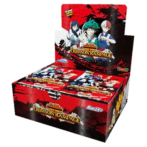 JASCOGA My Hero Academia Collectible Card Game - Booster Display Series 02: Crimson Rampage - Gesellschaftsspiel mit 24 Packs, ideal für Fans und Sammler, bringt spannende Duelle aus dem beliebten My Hero Academia Universum.