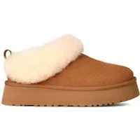 Ugg Tazzelle Hausschuhe Damen Braun EU 41 - Wanderschuhe mit ultra-plüschigem Wildleder und Lammfell, ideal für drinnen und draußen. Die leichte 4.4 cm Plateausohle sorgt für Komfort und Stil.