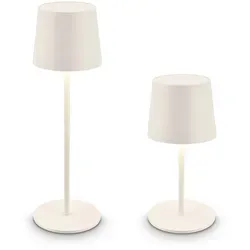 Brilo Akku-LED-Tischleuchte Bota Altweiß Ø 11 cm