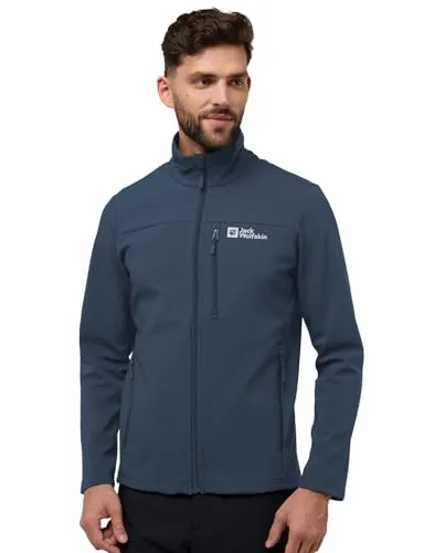 Jack Wolfskin Softshelljacke WHIRLWIND MEN blau S (48) - Funktionsjacke für Herren, atmungsaktiv, wasser- und windabweisend, ideal für Outdoor-Aktivitäten in jeder Wetterlage.