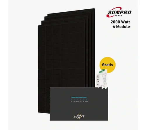 Balkonkraftwerk 2000W Komplettset mit Speicher, SunEnergyXT 500 Pro - Leistungsstarkes Balkonkraftwerk mit 2000 W und bifazialen Solarmodulen. Inklusive SunEnergyXT 500 Pro Speicher für hohe Effizienz und flexible Nutzung. Ideal für nachhaltige Energiegewinnung.