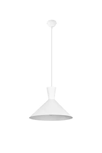 lightling einflammige Pendellampe Eduard, in der Höhe anpassbar, Deckenmontage, IP20 Indoor, exkl. 1 x E27 max. 28W, Ø 35 cm, Höhe 150 cm, Metall, weiß matt