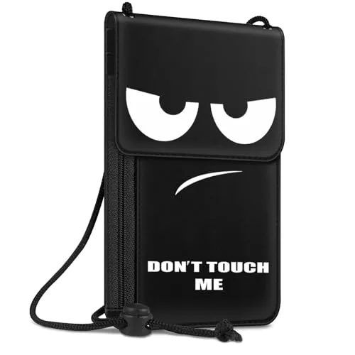 Fintie Brustbeutel, Reisepass Tasche RFID-Blockierung Reisegeldbeutel Umhängebeutel Handytasche aus Premium Kunstleder für Herren Damen Kinder Jungen Mädchen, Don't Touch