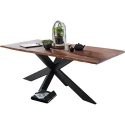 Esstisch Baumkantentisch Akazie massiv 180 x 90 cm in beige von Massivart