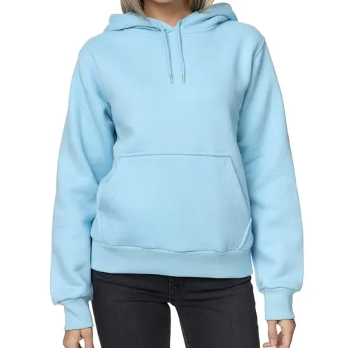 Smith & Solo Hoodie Damen – Hellblauer Kapuzenpullover mit Slim Fit - Kapuzenpullover für Damen aus 70% Baumwolle, angenehm weich und ideal für Freizeit und Sport. Hochwertige Verarbeitung nach europäischen Standards für besten Tragekomfort.
