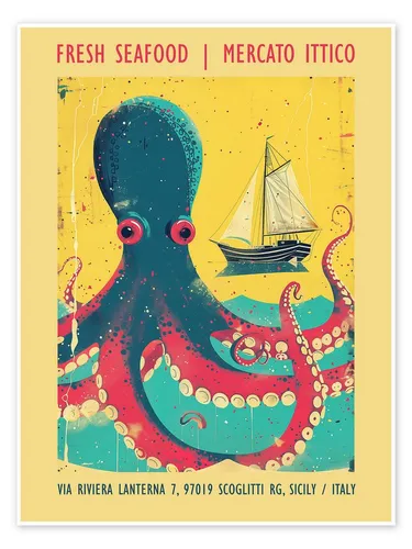 Posterlounge Wandbild Fresh Sea Food, Mercato Ittico, Frank Daske, erhältlich als Poster, Leinwandbild, Wandsticker oder Acrylglasbild