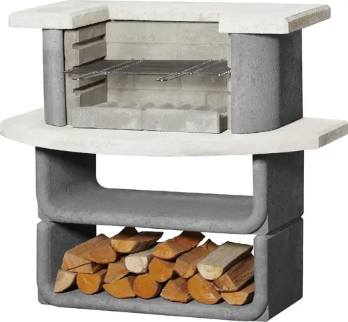 Buschbeck Grillbar Oregon 110 x 101 x 65 cm - Grillbar mit integriertem Holzofen, ideal für gesellige Grillabende im Garten oder auf der Terrasse.