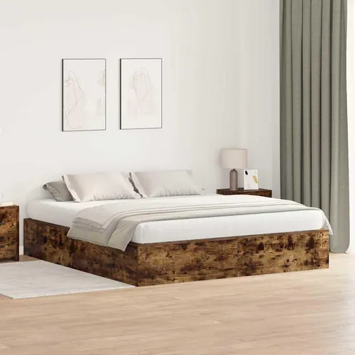 Maison Exclusive Aufbewahrungsbettgestell Geräucherte Eiche 200 x 200 cm