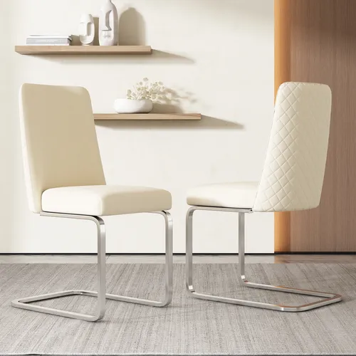 Flieks Freischwinger Esszimmerstühle (Set, 2 St), Samt mit Metallbeinen - Elegante 2er Set Esszimmerstühle im modernen Design, gepolstert und komfortabel für stilvolle Essbereiche. Ideal für gemütliche Abendessen und gesellige Runden.