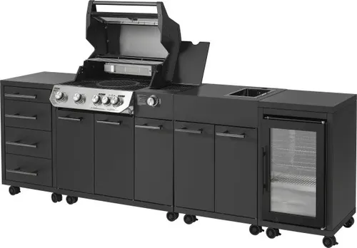 Primaster Outdoorküche Oakfield mit Gasgrill, Kühlschrank & Spüle