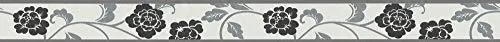 A.S. Création selbstklebende Bordüre Only Borders 10 Borte 5,00 m x 0,05 m metallic schwarz weiß Made in Germany 261014 2610-14